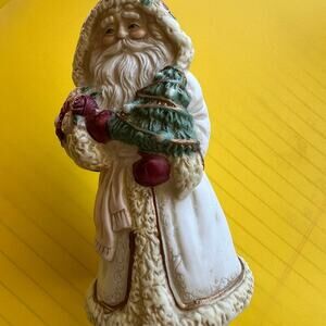 OLD WORLD FATHER CHRISTMAS SANTA porcelain bell -VINTAGE